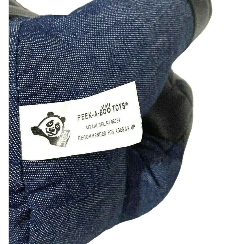 Peek A Boo Toys Plush Bulldog Wearing Faux Leather Jacket 9" Stuffed Dog Animal - Picture 6 of 6